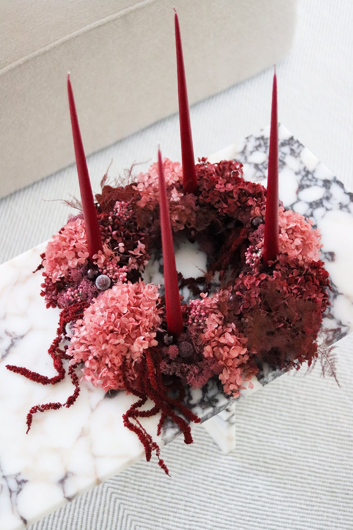 4 stk. Ester & Erik lys - VINRØD